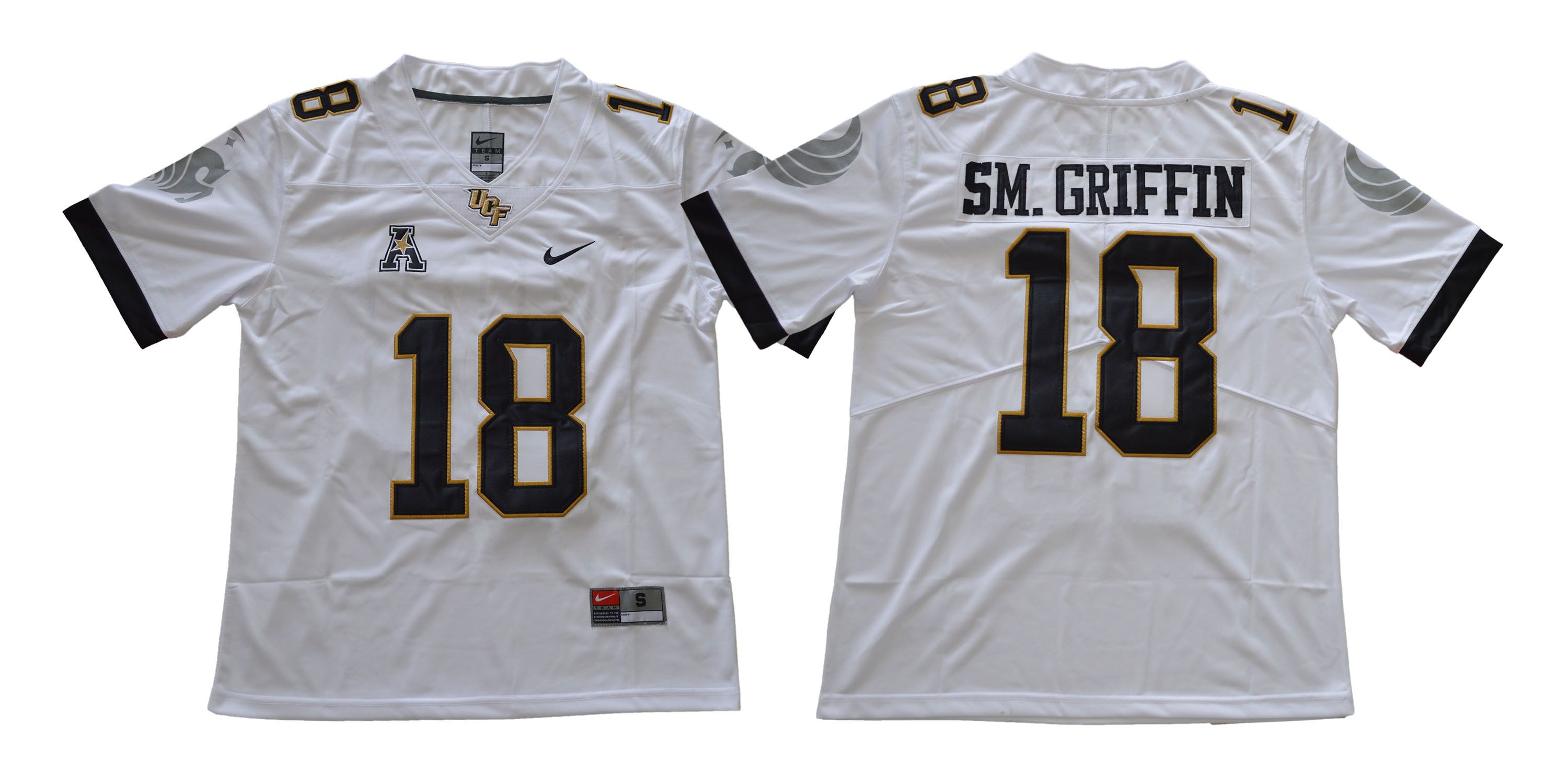 Men UCF #18 Sm.Griffin White Nike NCAA Jerseys